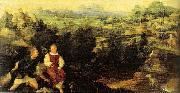 Jan van Scorel Landschaft mit Tobias und dem Engel oil painting on canvas